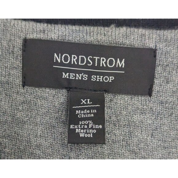 Nordstrom Men's Shop Merino Wool V-Neck Grey Sweater Vest XL - Picture 4 of 5